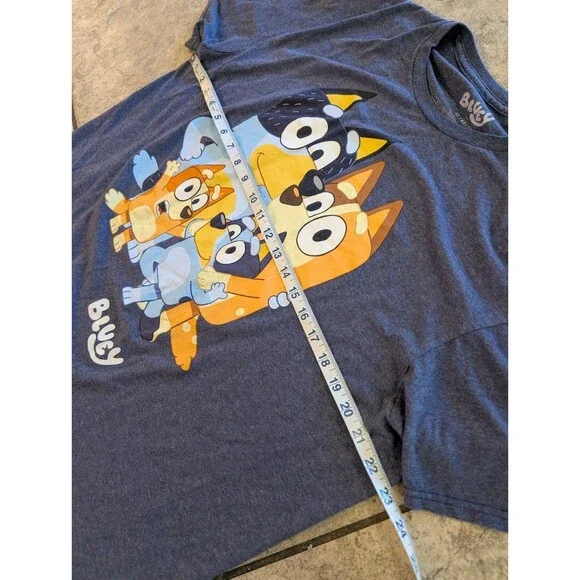 Bluey Family Graphic T-Shirt Men’s XL Blue Cotton Blend Short Sleeve Disney BBC - Picture 3 of 9